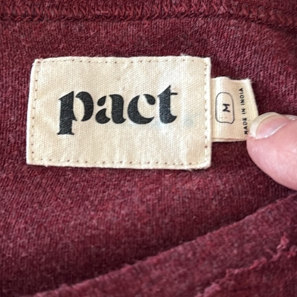Pact Burgundy Organic Cotton High-Low Split Hem Sweatshirt - Picture 8 of 9